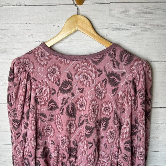 Free People Blouse Womens Size Small No Ordinary Top Smoked Pink Combo Floral - Picture 7 of 16